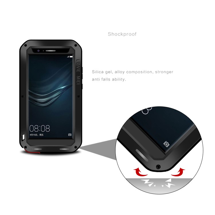 LOVE MEI for Huawei P9 Plus Powerful Shockproof Dropproof Dustproof Protection Case - Black-3