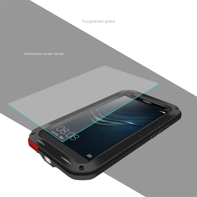 LOVE MEI for Huawei P9 Plus Powerful Shockproof Dropproof Dustproof Protection Case - Black-5
