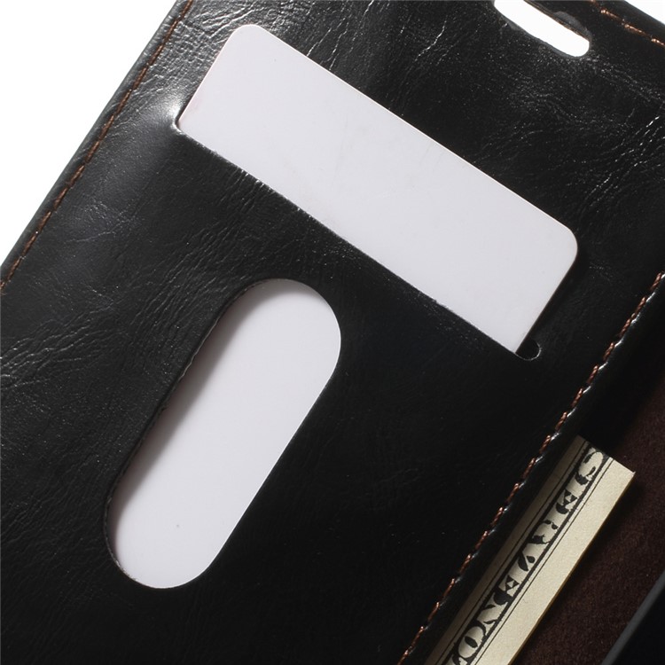 CASEME Oil Wax Flip Wallet Leather Stand Case for Huawei Nexus 6P - Black-7