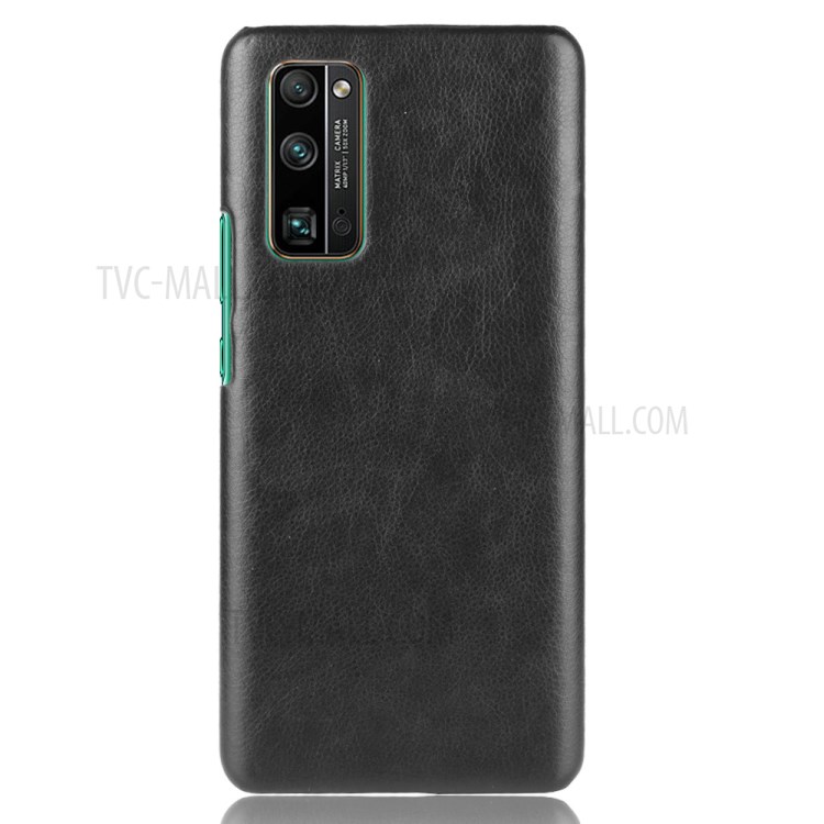 Litchi Skin Case PU Leather Coated PC Hard Shell for Honor 30 Pro - Black-2