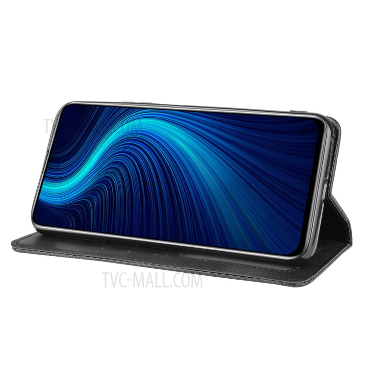 Magnetic Snap Retro Leather Case with Wallet Stand Shell for Honor X10 5G - Black-6