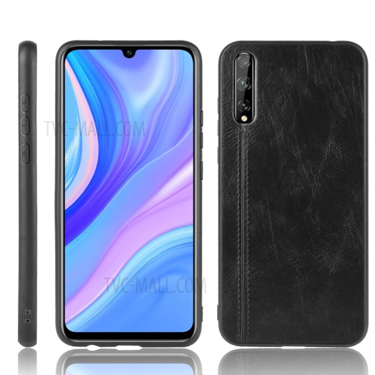 PU Leather Coated PC + TPU Mobile Phone Shell for Huawei Y8p/Enjoy 10s - Black-1