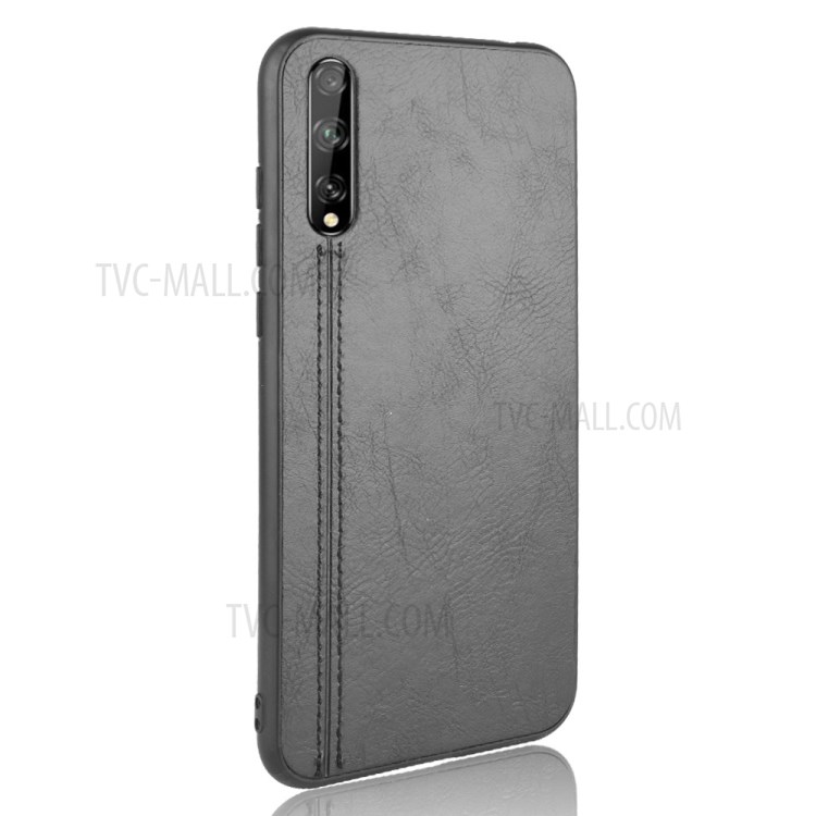 PU Leather Coated PC + TPU Mobile Phone Shell for Huawei Y8p/Enjoy 10s - Black-4