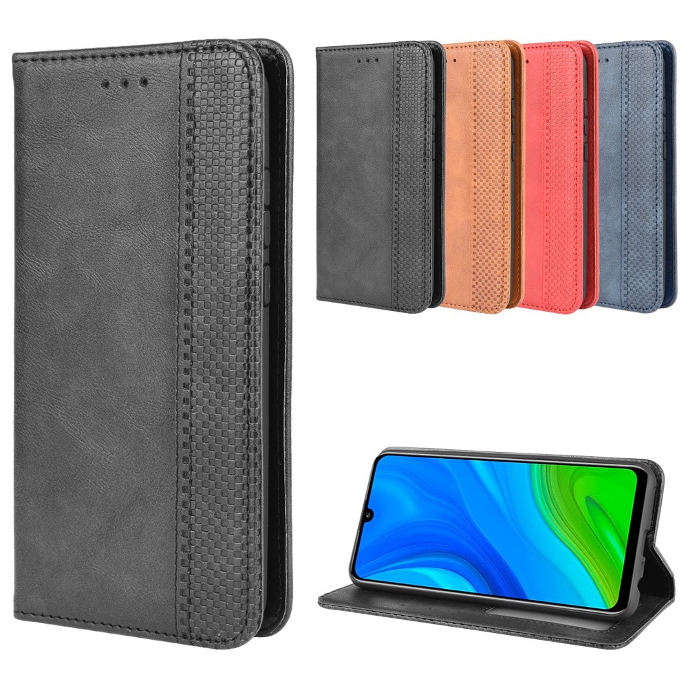 Auto-absorbed Retro PU Leather Case for Huawei P smart 2020/Nova Lite 3+ - Black-11