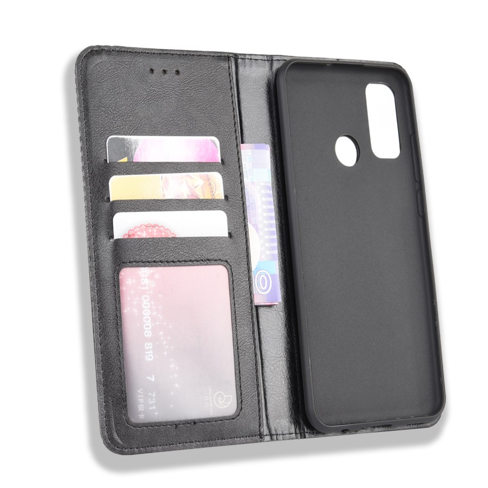 Auto-absorbed Retro PU Leather Case for Huawei P smart 2020/Nova Lite 3+ - Black-4