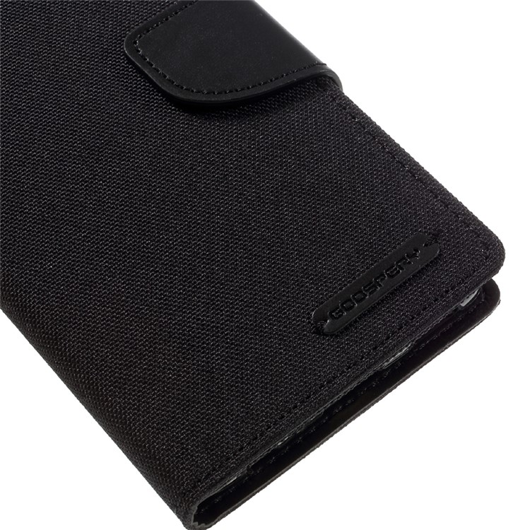 MERCURY GOOSPERY Canvas Wallet Stand Leather Case for Huawei P9 - Black-7
