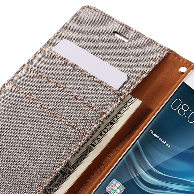 MERCURY GOOSPERY Canvas Wallet Stand Leather Cover for Huawei P9 - Grey-10