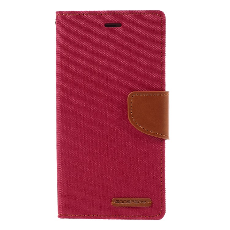 MERCURY GOOSPERY Canvas Wallet Stand Leather Shell for Huawei P9 - Red-3
