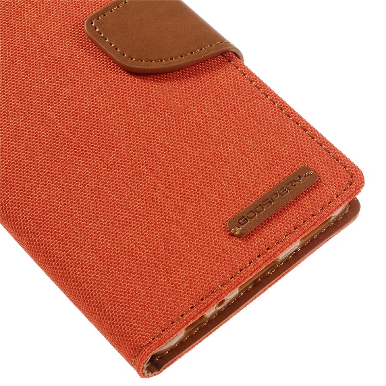 MERCURY GOOSPERY Canvas Wallet Leather Phone Case for Huawei P9 - Orange-7