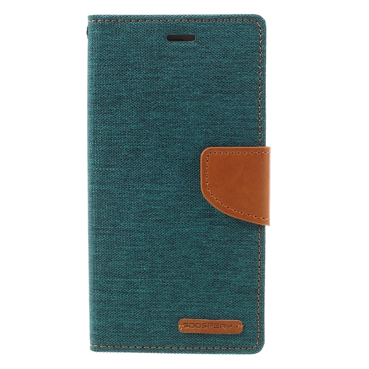 MERCURY GOOSPERY Canvas Wallet Flip Leather Case for Huawei P9 - Green-3