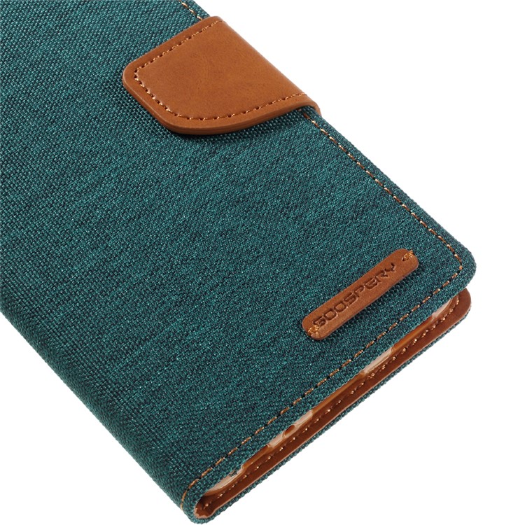 MERCURY GOOSPERY Canvas Wallet Flip Leather Case for Huawei P9 - Green-7