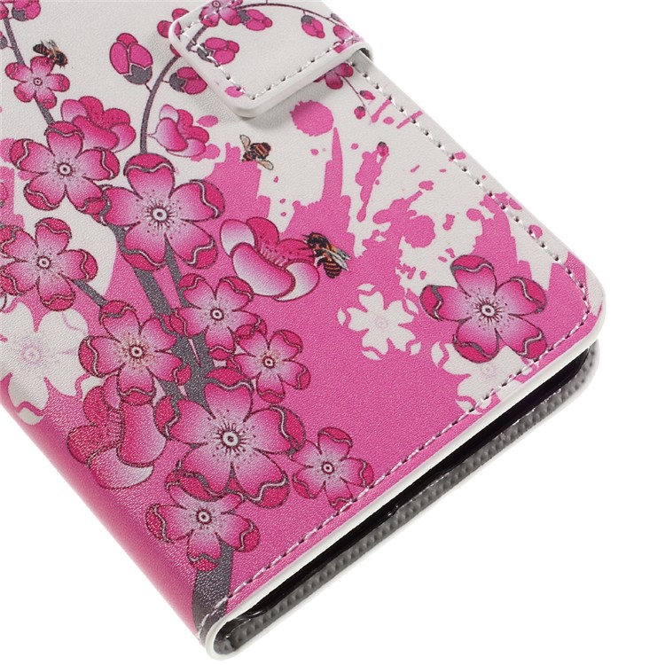 Colorful Pattern Flip Leather Wallet Stand Cover for Huawei Honor 5A - Peach Blossom-8