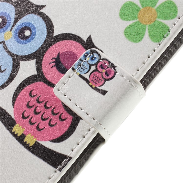 Colorful Pattern Flip Leather Wallet Phone Case for Huawei Honor 5A - Owl Couple-10