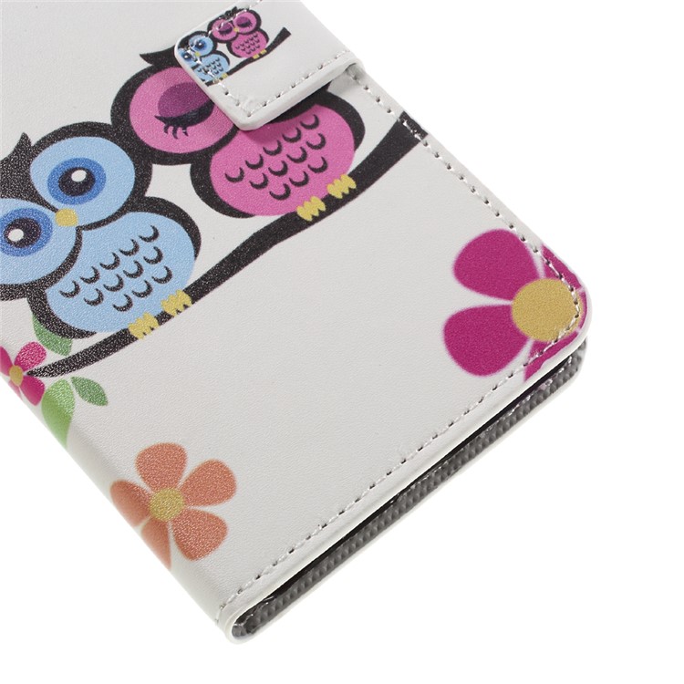 Colorful Pattern Flip Leather Wallet Phone Case for Huawei Honor 5A - Owl Couple-8