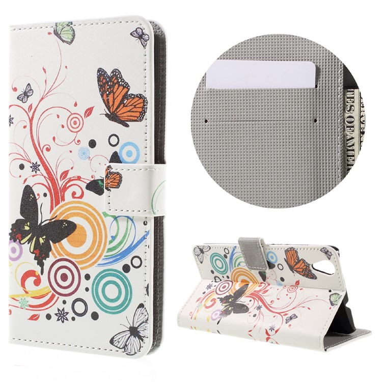 Colorful Pattern Flip Leather Wallet Protector Cover for Huawei Honor 5A - Flying Butterfly-1