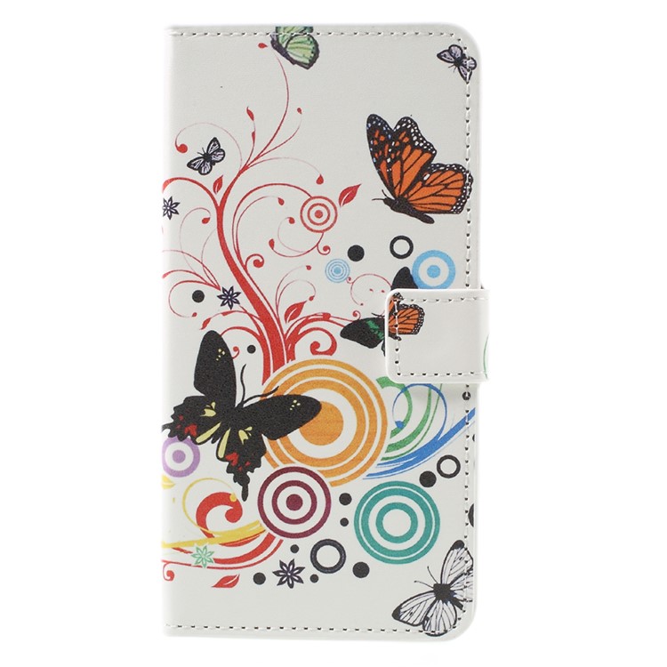 Colorful Pattern Flip Leather Wallet Protector Cover for Huawei Honor 5A - Flying Butterfly-3