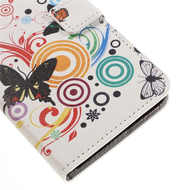Colorful Pattern Flip Leather Wallet Protector Cover for Huawei Honor 5A - Flying Butterfly-8