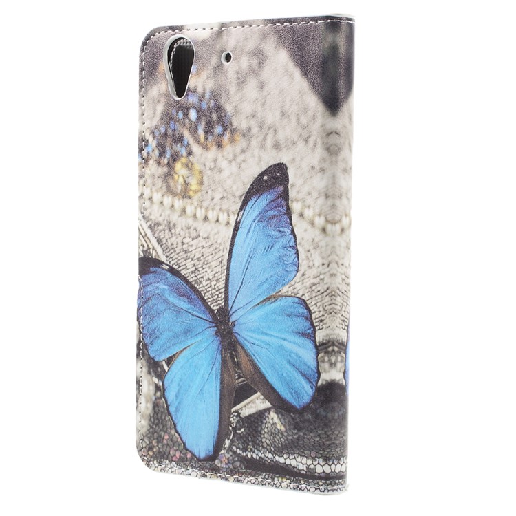 Colorful Pattern Flip Leather Wallet Protective Case for Huawei Honor 5A - Blue Butterfly-2