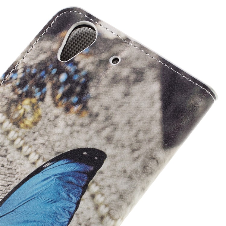 Colorful Pattern Flip Leather Wallet Protective Case for Huawei Honor 5A - Blue Butterfly-9