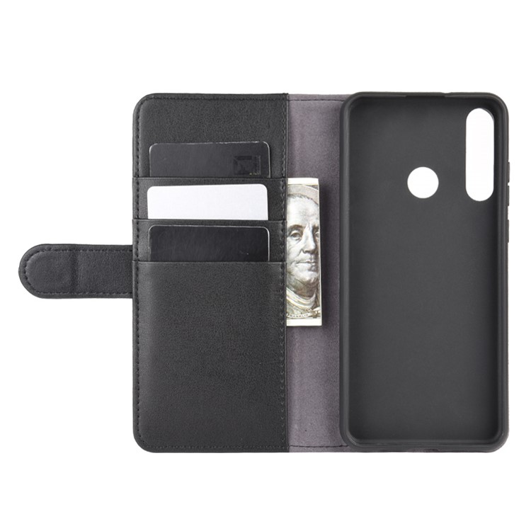 Split Leather Protection Case for Huawei Y6p Wallet Stand Cover - Black-5