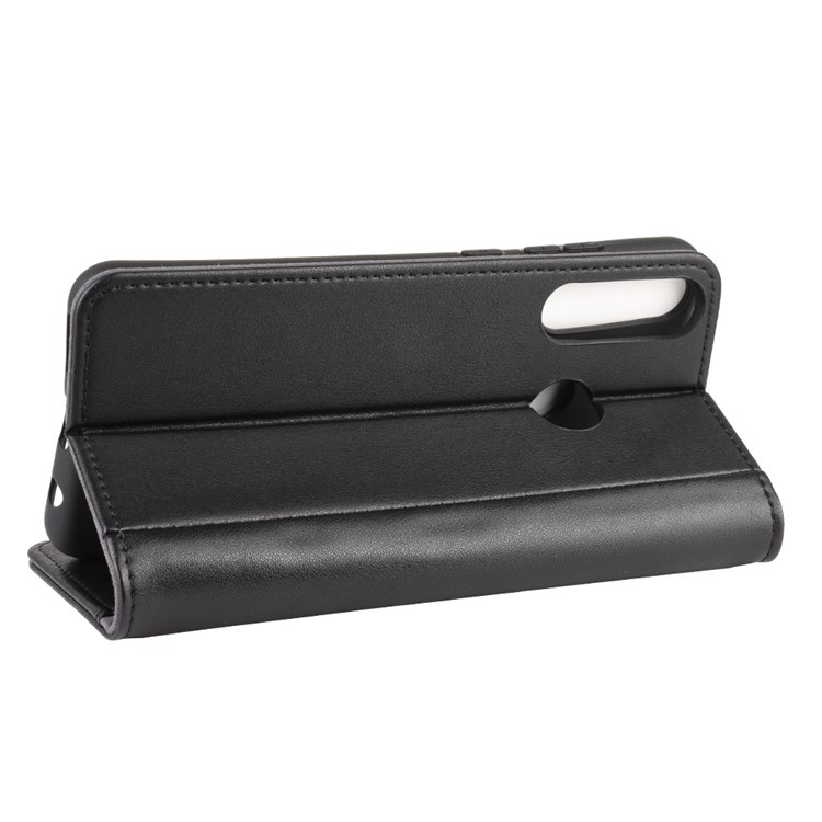 Split Leather Protection Case for Huawei Y6p Wallet Stand Cover - Black-7