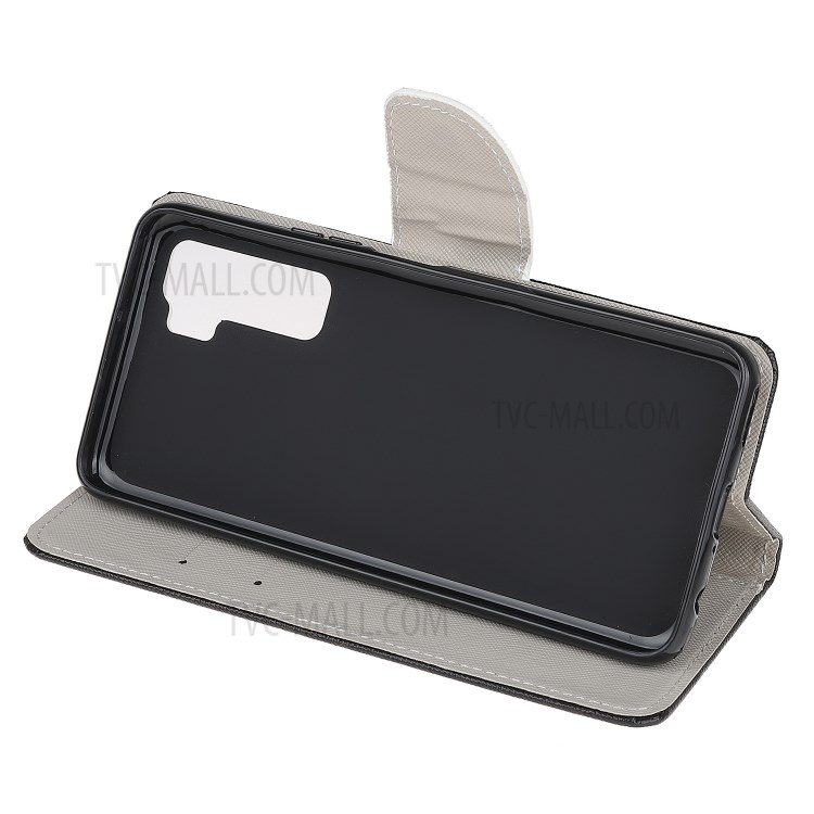 La Impresión Del Patrón De Cuero Cubierta Del Teléfono Tirón De La Carpeta Para Huawei Nova 7 SE / P40 Lite 5G - Oso Vigilantes-5