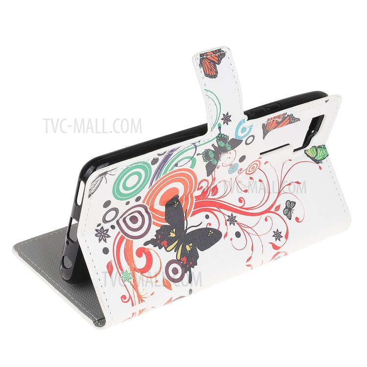 Estojo De Couro De Impressão Padrão Carteira Escudo Do Telefone Para Huawei P40 Lite 5g / Nova 7 SE - Borboleta E Círculo-4