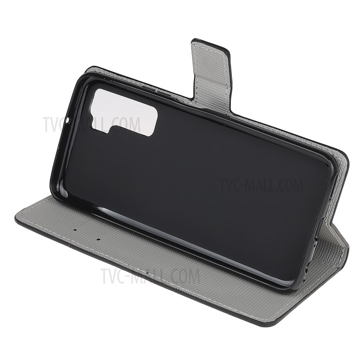 Estojo De Couro De Impressão Padrão Carteira Escudo Do Telefone Para Huawei P40 Lite 5g / Nova 7 SE - Borboleta E Círculo-5