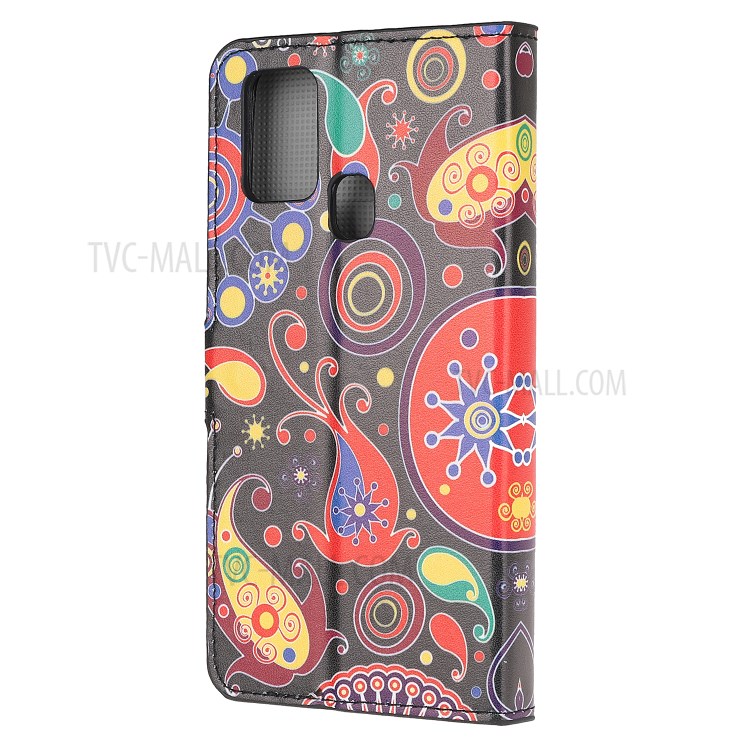 Phone Cover Pattern Printing Wallet Leather Case for Huawei P smart 2020 - Paisley Flower-3