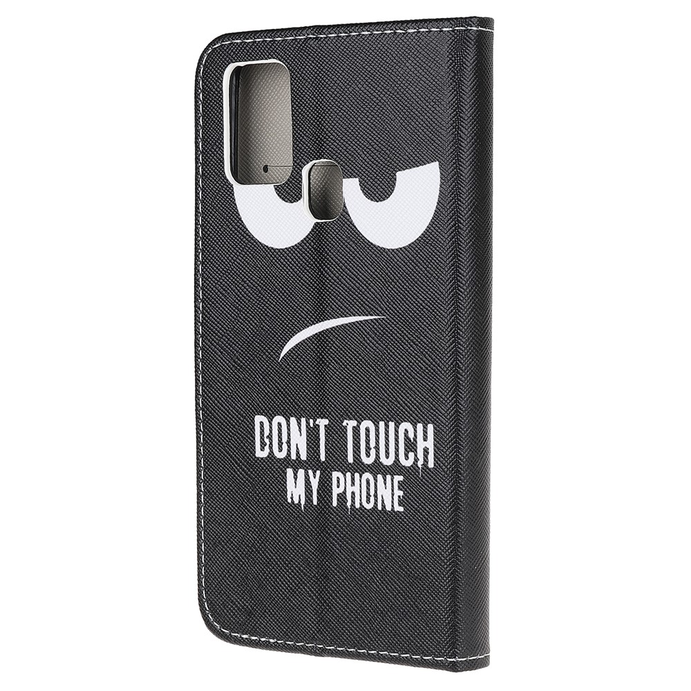 Pattern Printing Cross Texture Leather Wallet Case for Huawei P smart 2020 - Do not Touch My Phone-3