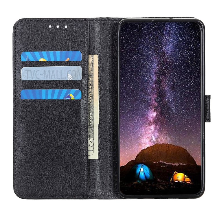 Litchi Texture Wallet Stand Leather Phone Case for Honor 9X Lite - Black-6