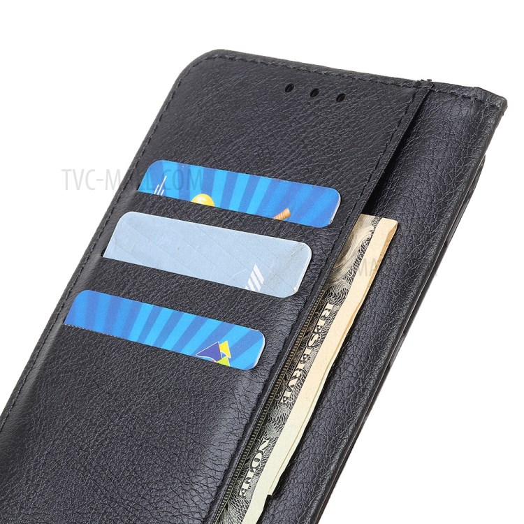 Litchi Texture Wallet Stand Leather Phone Case for Honor 9X Lite - Black-9