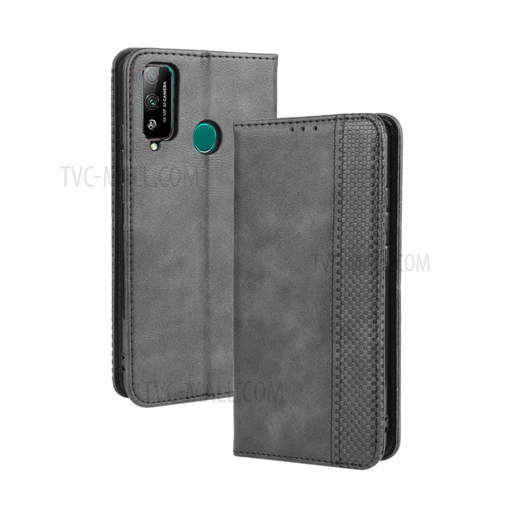 Magnetic Retro Leather with Wallet Back Shell for Honor Play 4T - Black-2