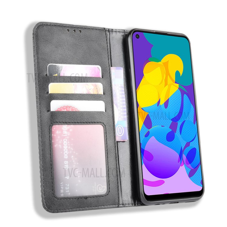 Magnetic Retro Leather with Wallet Back Shell for Honor Play 4T - Black-5
