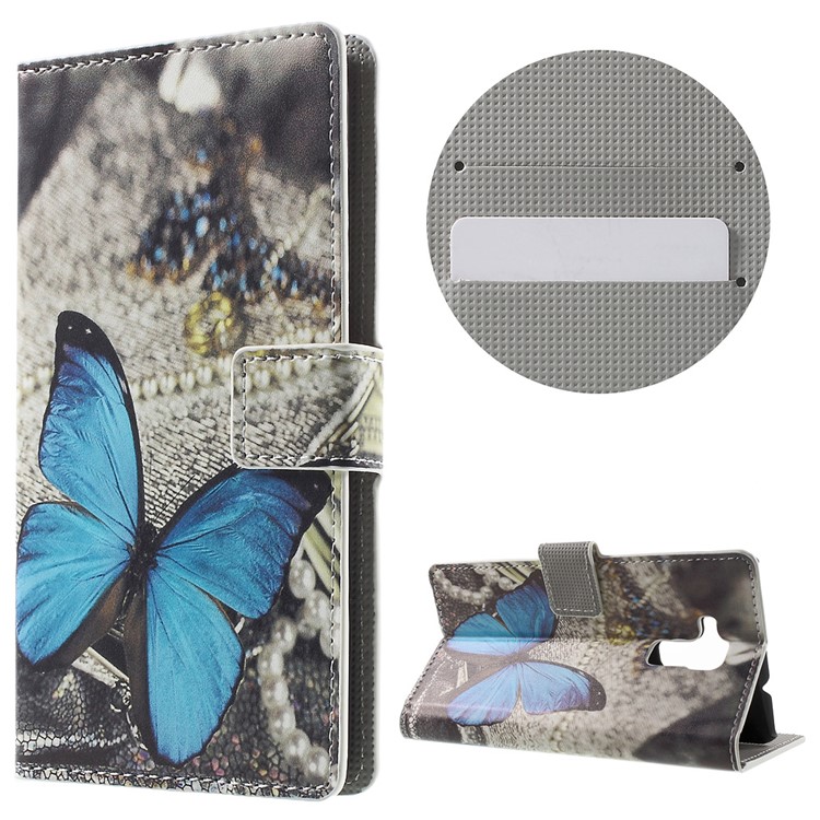 Wallet Leather Stand Case for Huawei Honor 5c / GT3 - Blue Butterfly-1