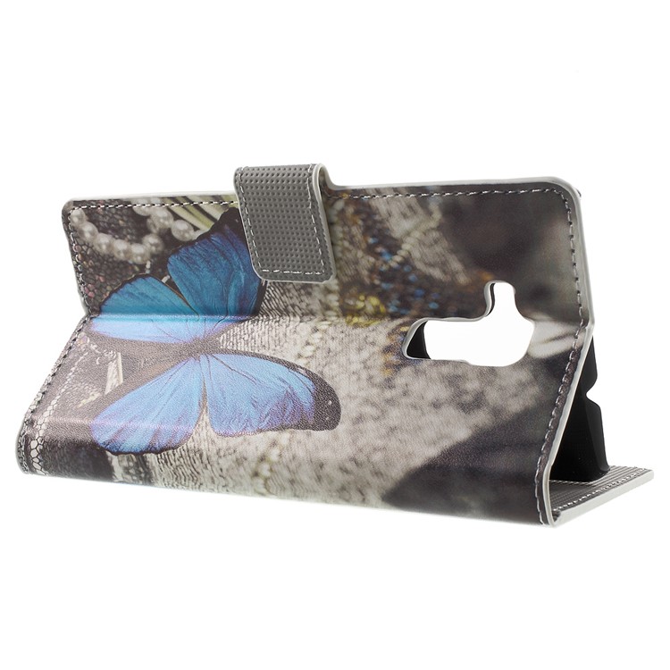 Wallet Leather Stand Case for Huawei Honor 5c / GT3 - Blue Butterfly-3