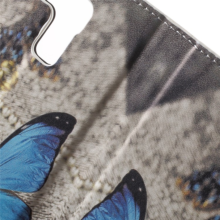 Wallet Leather Stand Case for Huawei Honor 5c / GT3 - Blue Butterfly-7
