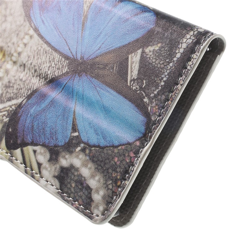 Wallet Leather Stand Case for Huawei Honor 5c / GT3 - Blue Butterfly-9
