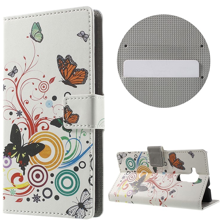 Wallet Leather Stand Cover for Huawei Honor 5c / GT3 - Butterfly Circles-1