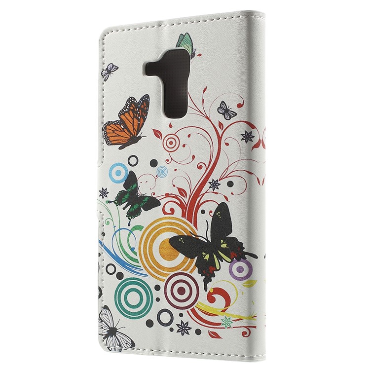 Wallet Leather Stand Cover for Huawei Honor 5c / GT3 - Butterfly Circles-2