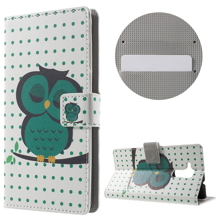 Wallet Leather Cover Case for Huawei Honor 5c / GT3 - Sleeping Owl on the Branch-1