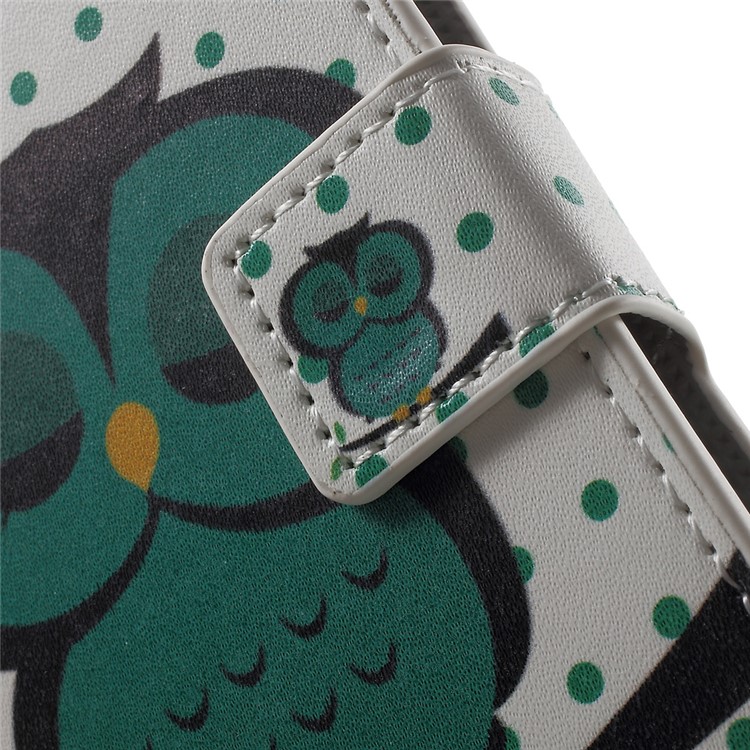 Wallet Leather Cover Case for Huawei Honor 5c / GT3 - Sleeping Owl on the Branch-7