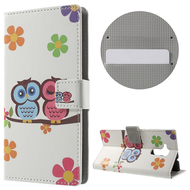 Wallet Leather Case Cover for Huawei Honor 5c / GT3 - Owls and Flowers-1