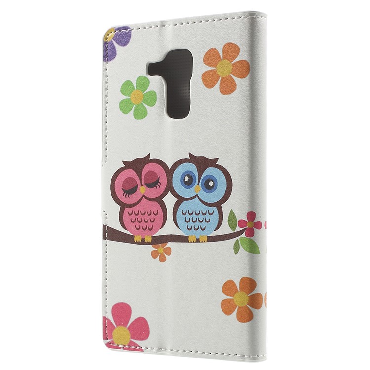 Wallet Leather Case Cover for Huawei Honor 5c / GT3 - Owls and Flowers-2