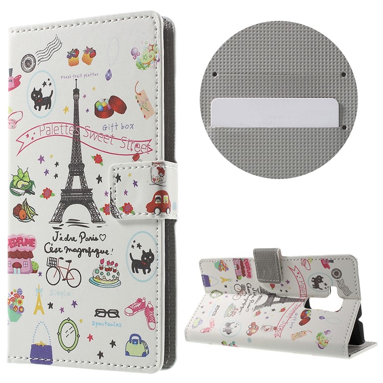 Magnetic Leather Stand Cover for Huawei Honor 5c / GT3 - Eiffel Tower and Fruits-1