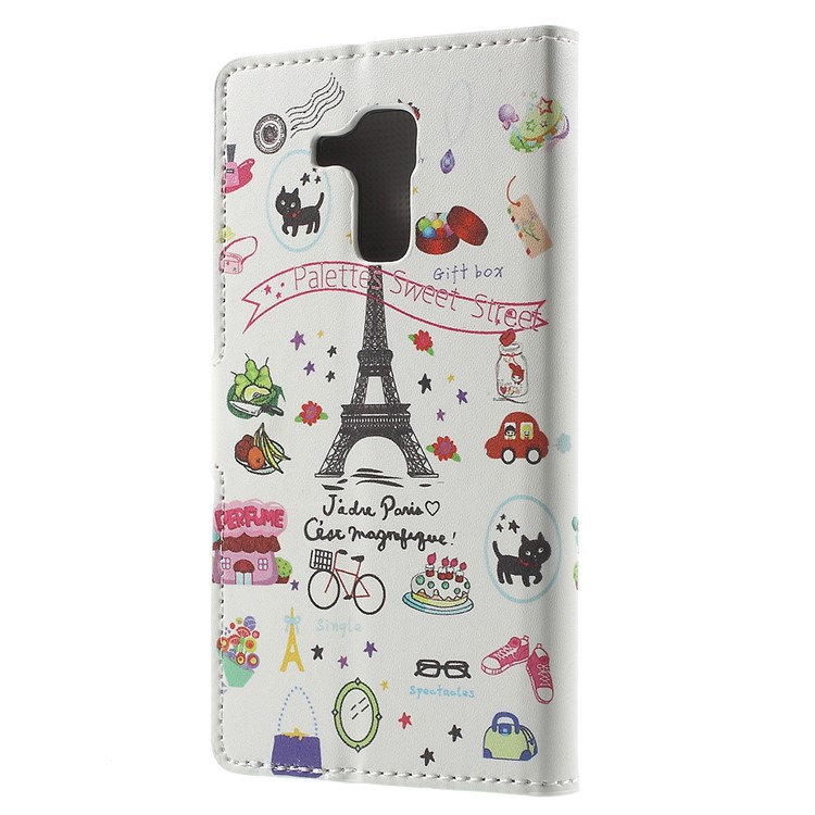 Magnetic Leather Stand Cover for Huawei Honor 5c / GT3 - Eiffel Tower and Fruits-2