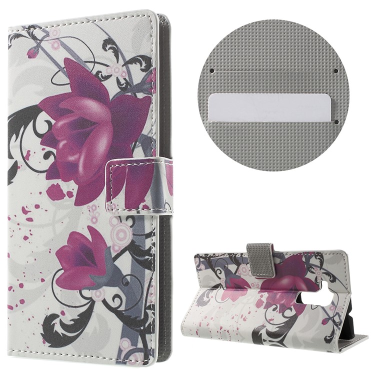 Wallet Leather Magnetic Case for Huawei Honor 5c / GT3 - Purple Flowers-1