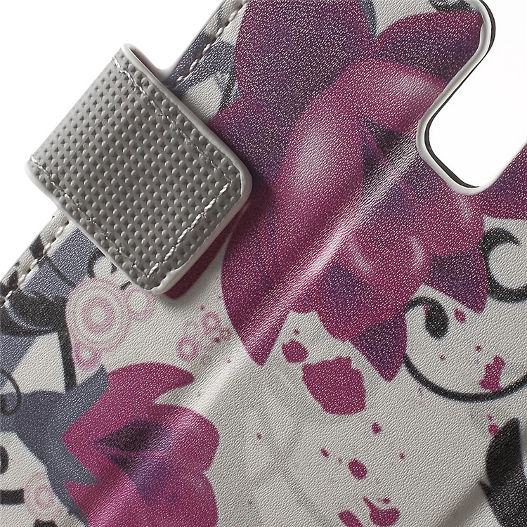 Wallet Leather Magnetic Case for Huawei Honor 5c / GT3 - Purple Flowers-6
