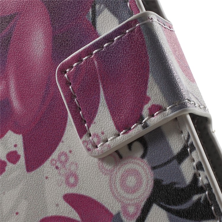 Wallet Leather Magnetic Case for Huawei Honor 5c / GT3 - Purple Flowers-7