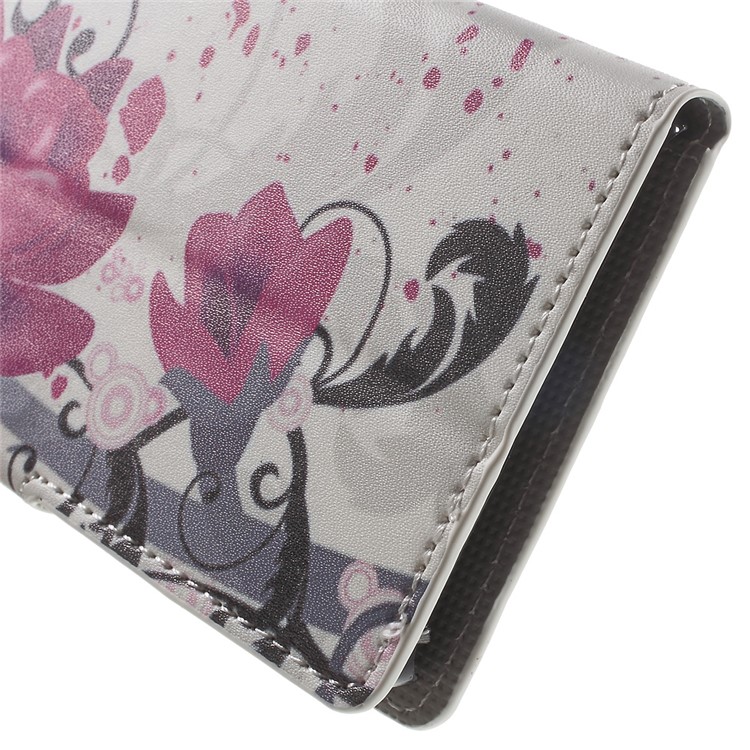 Wallet Leather Magnetic Case for Huawei Honor 5c / GT3 - Purple Flowers-8